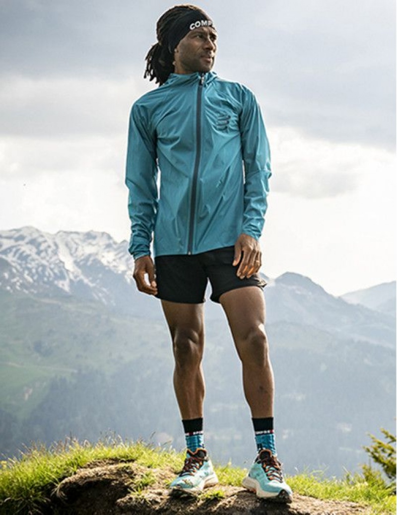 Μπουφαν γυναικεια Compressport Hurricane αδιαβροχα 10/10 Jacket μπλε | ZDYIS-5843