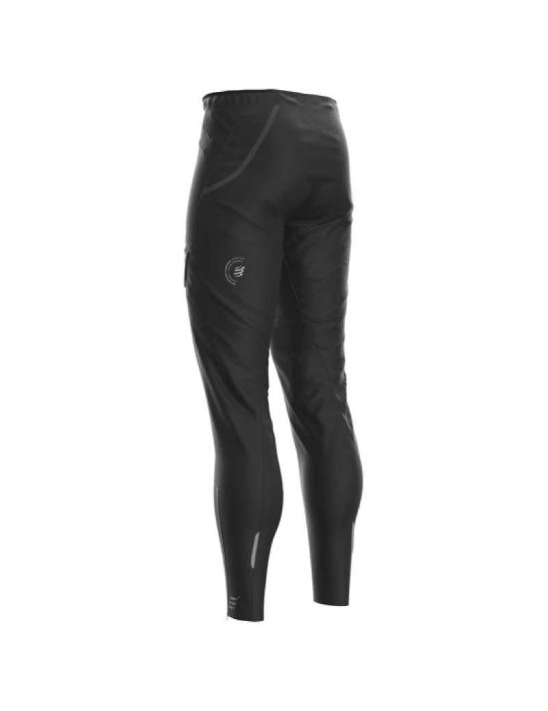 Κολαν γυναικεια Compressport Hurricane αδιαβροχα 10/10 Pants μαυρα | QLDUO-7943