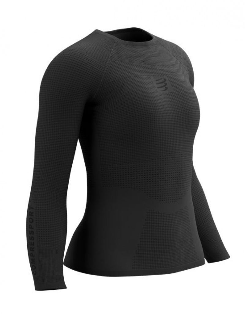 μπλουζακια γυναικεια Compressport On/Off Base Layer LS Top W μαυρα | UBEXA-4769