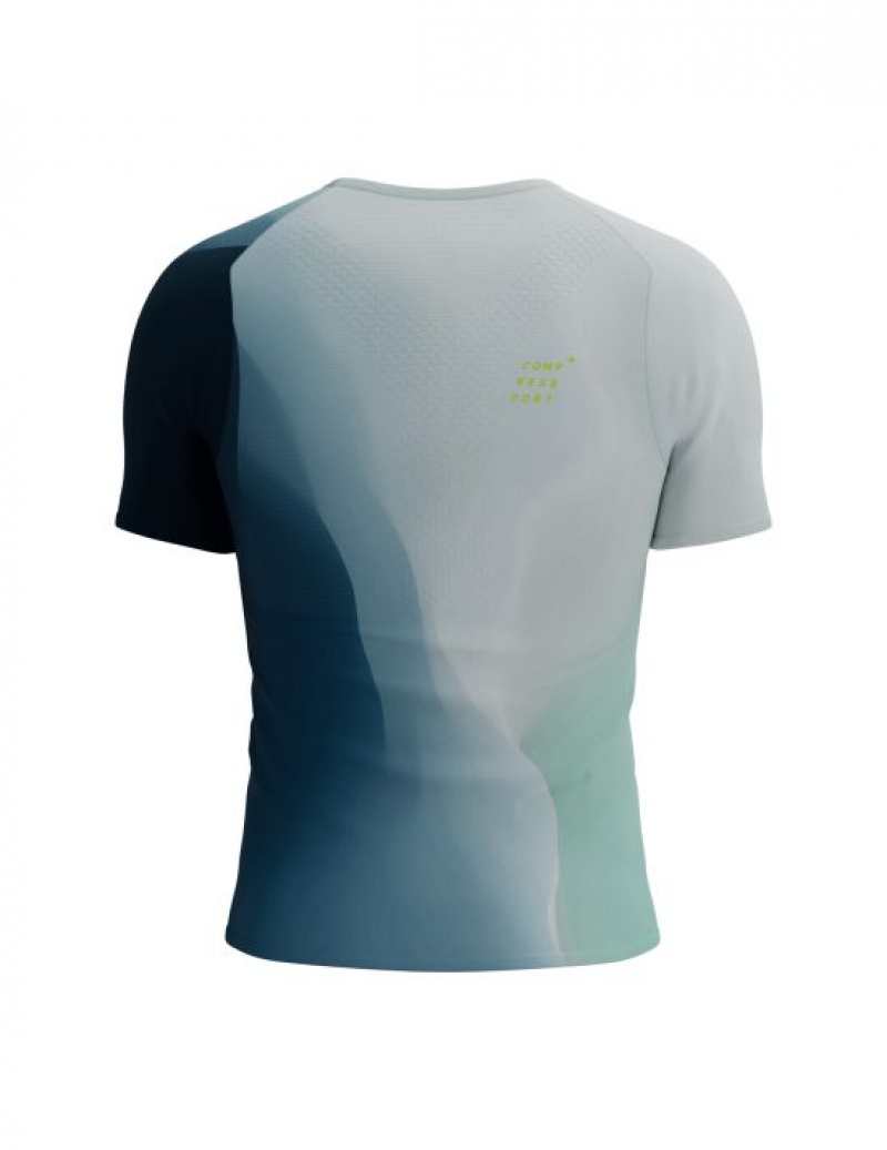 μπλουζακια ανδρικα Compressport Performance SS Tshirt M μπλε | KQSMU-3058