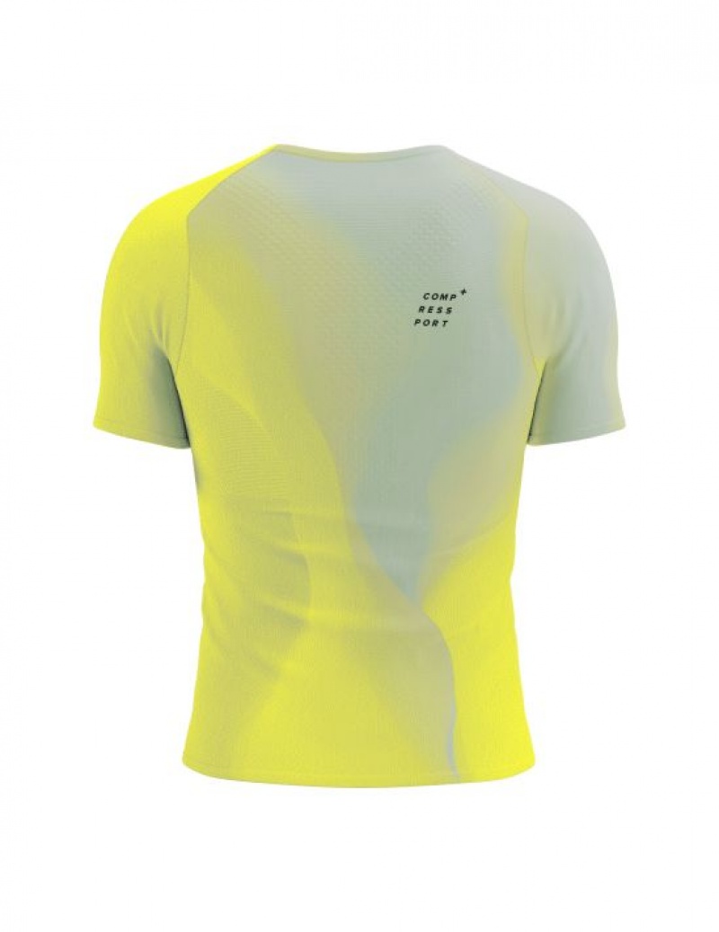 μπλουζακια ανδρικα Compressport Performance SS Tshirt M κίτρινα | LYIBF-7394