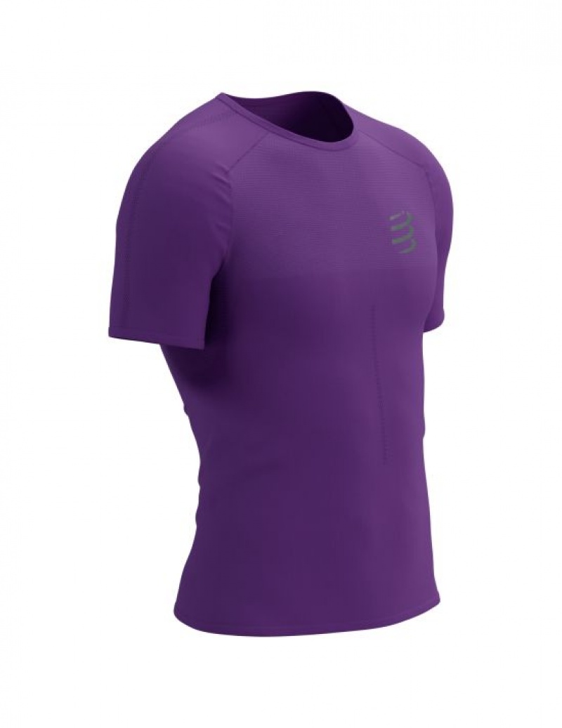 μπλουζακια ανδρικα Compressport Performance SS Tshirt M μωβ | QEATJ-6958