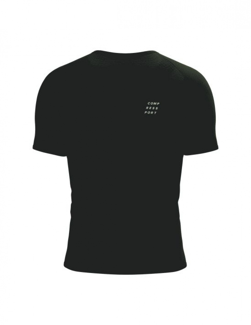 μπλουζακια ανδρικα Compressport Performance SS Tshirt M μαυρα ασπρα | STYEN-7238