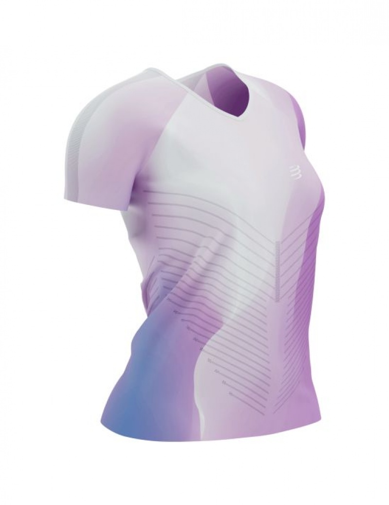 μπλουζακια γυναικεια Compressport Performance SS Tshirt W μωβ | DAYQX-2031