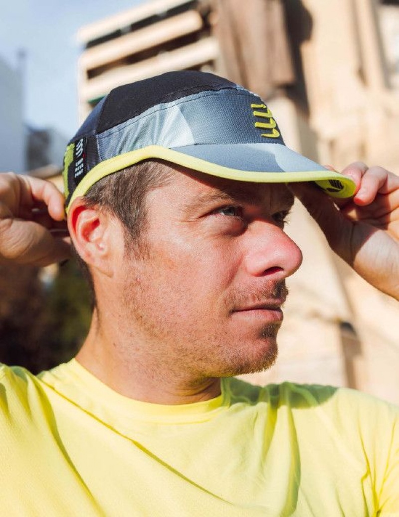 Αξεσουαρ ανδρικα Compressport Pro αγωνιστικα Cap μαυρα ασπρα | YWKJF-9705