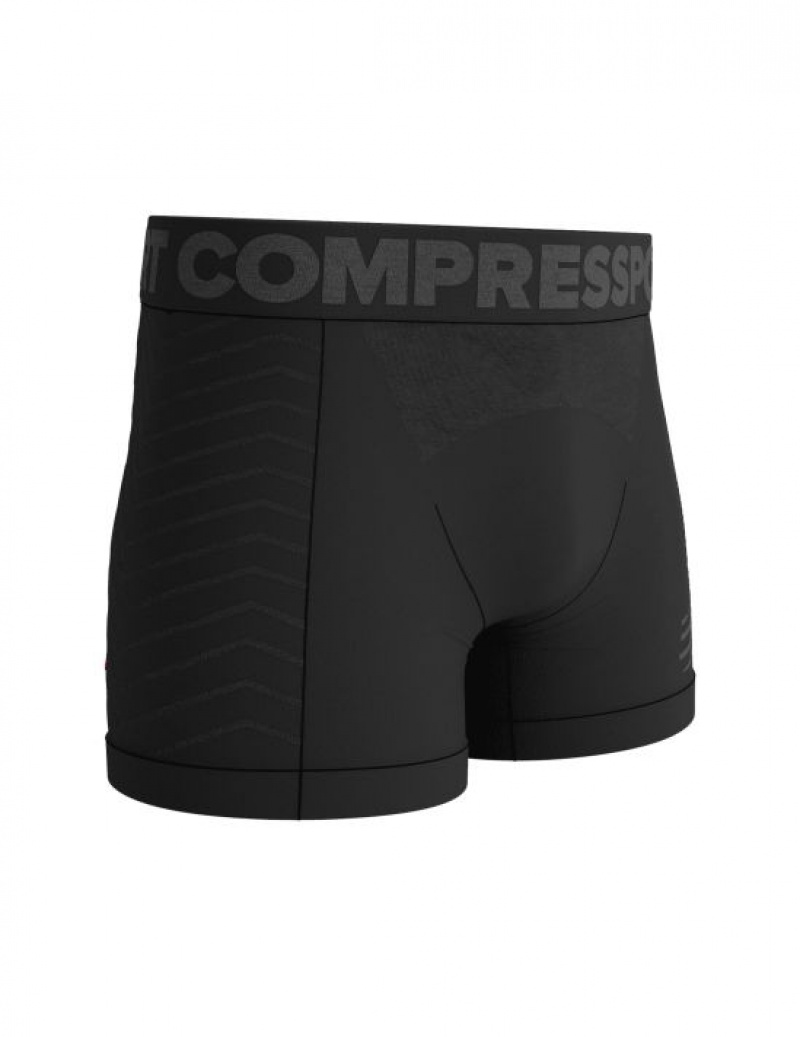 Σορτσ ανδρικα Compressport Seamless Boxer M μαυρα γκρι | TBAWF-0861