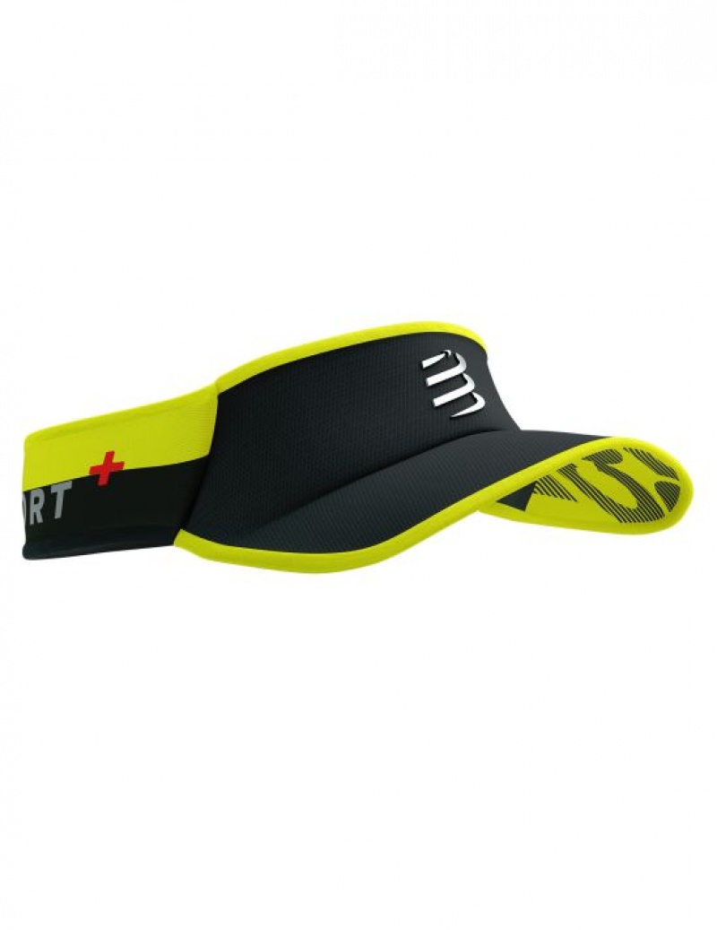 Αξεσουαρ ανδρικα Compressport Visor Ultralight Flash μαυρα κίτρινα | YSGHA-2894