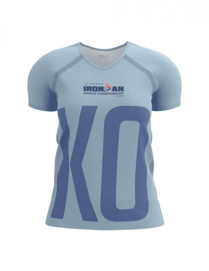 μπλουζακια γυναικεια Compressport Αθλητικά SS Tshirt W -Ironman Kona 2023 Πολύχρωμο | CYXLV-5714