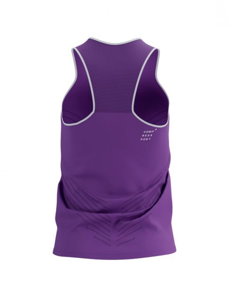 πουκάμισα για τρέξιμο ανδρικα Compressport Performance Singlet W μωβ | WNIUT-1859