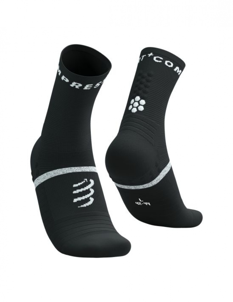 καλτσες για τρεξιμο ανδρικα Compressport Pro Marathon Socks V2.0 μαυρα ασπρα | GQYIZ-1590