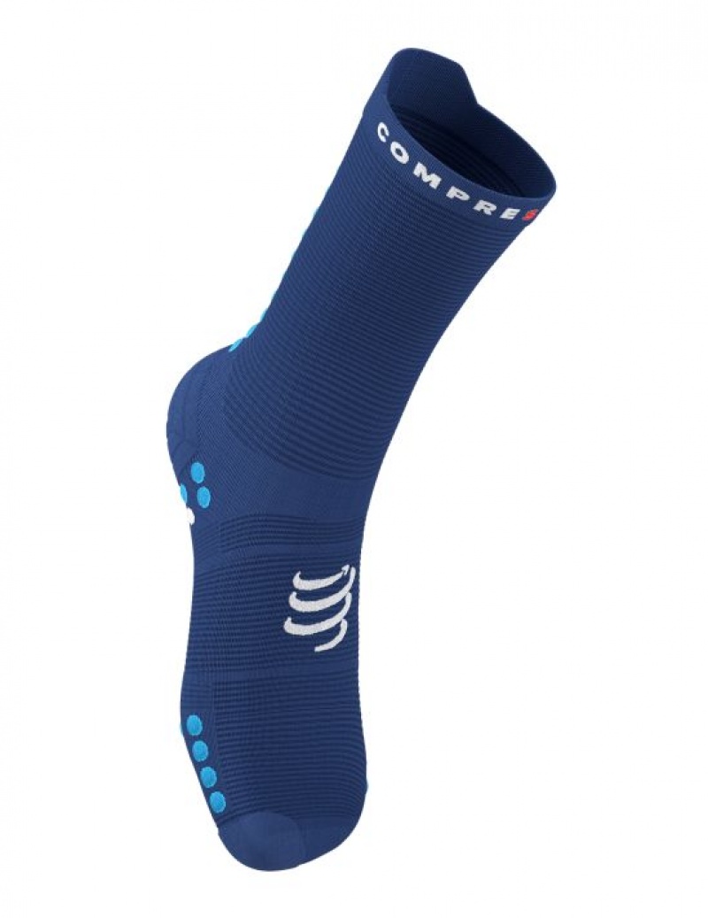 καλτσες για τρεξιμο ανδρικα Compressport Pro αγωνιστικα Socks v4.0 Run High μπλε | KHUJB-9813