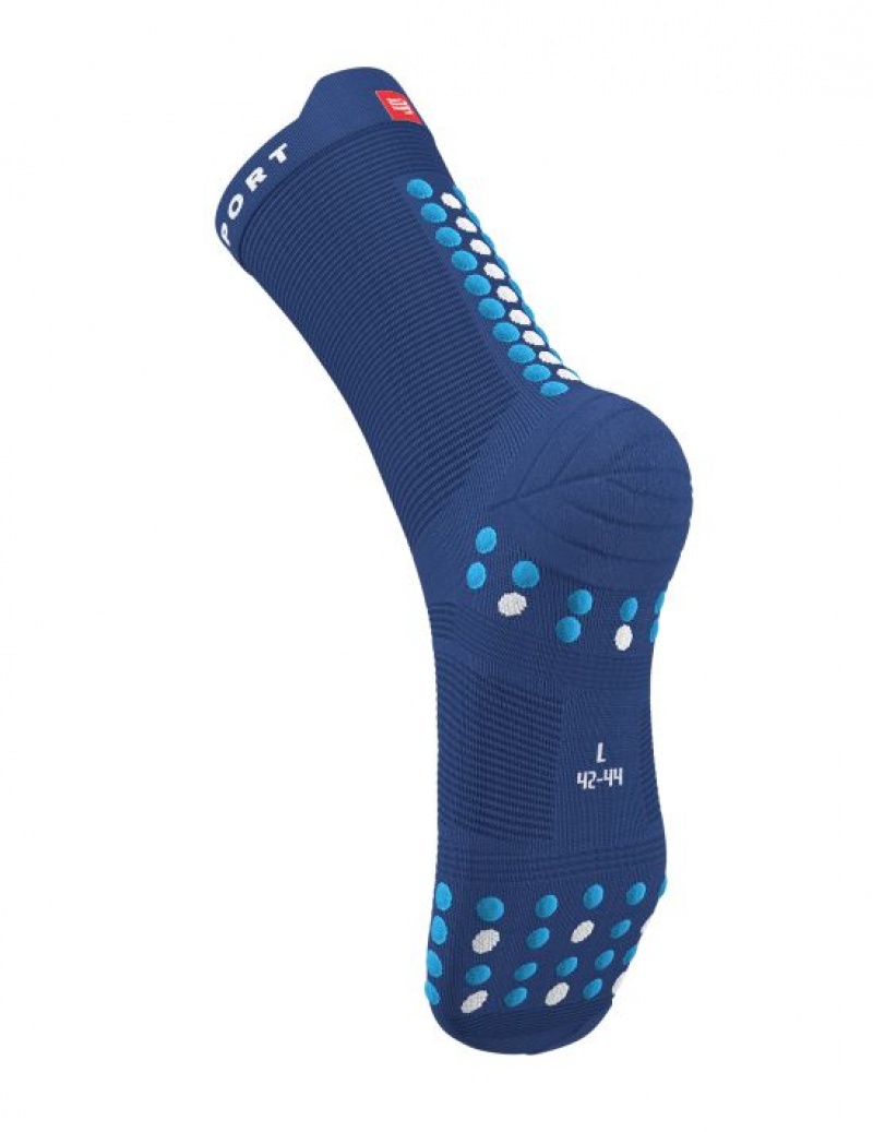 καλτσες για τρεξιμο ανδρικα Compressport Pro αγωνιστικα Socks v4.0 Run High μπλε | KHUJB-9813