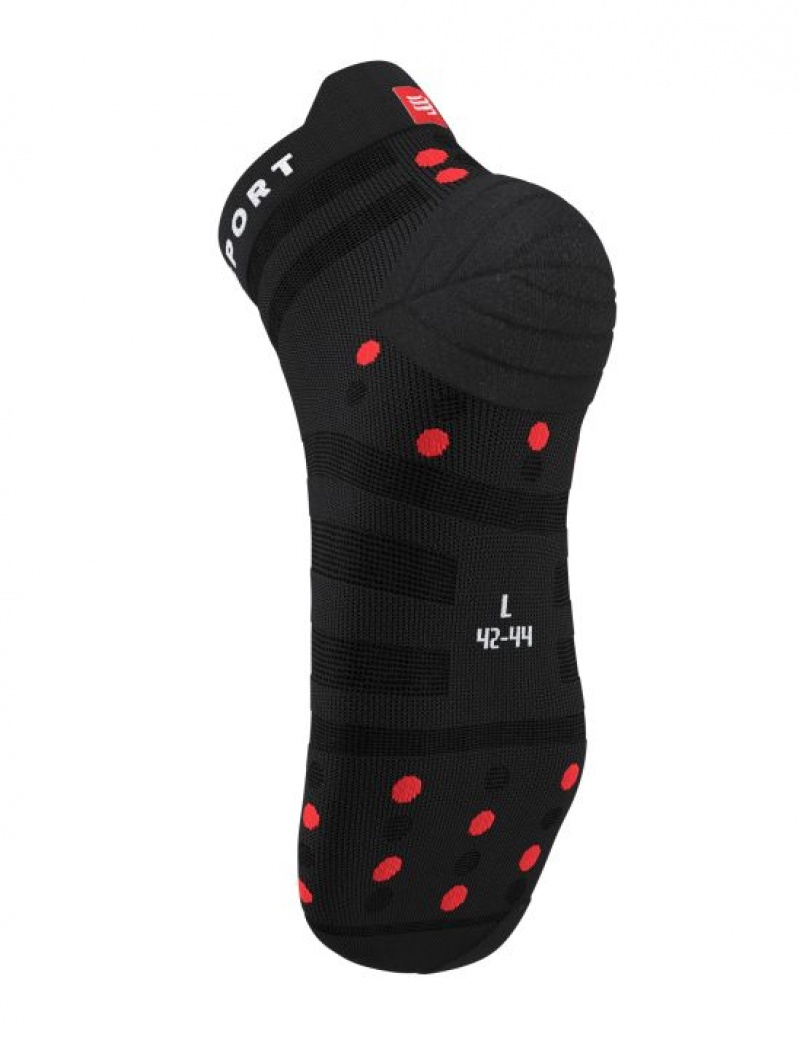 καλτσες για τρεξιμο ανδρικα Compressport Pro αγωνιστικα Socks v4.0 Ultralight Run Low μαυρα κοκκινα | ILGZY-2816