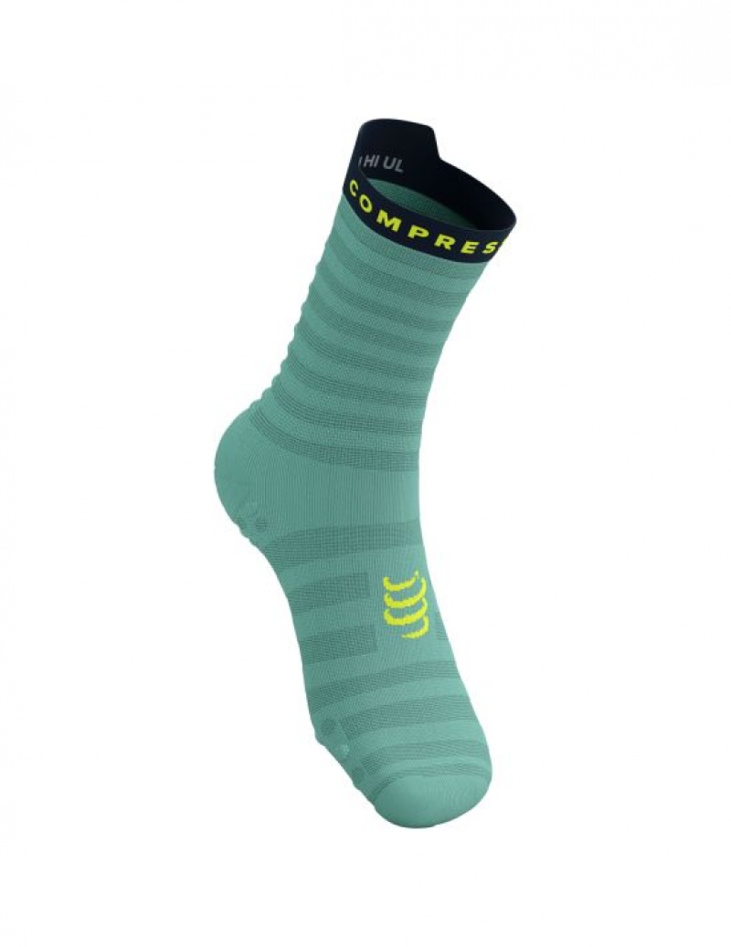 καλτσες για τρεξιμο ανδρικα Compressport Pro αγωνιστικα Socks v4.0 Ultralight Run High μπλε | LNIMQ-7589