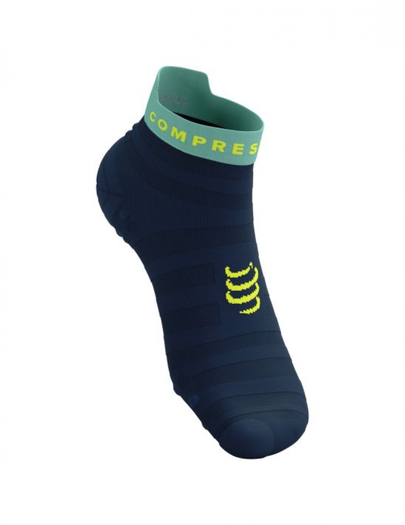 καλτσες για τρεξιμο ανδρικα Compressport Pro αγωνιστικα Socks v4.0 Ultralight Run Low μπλε | PXYHC-3160