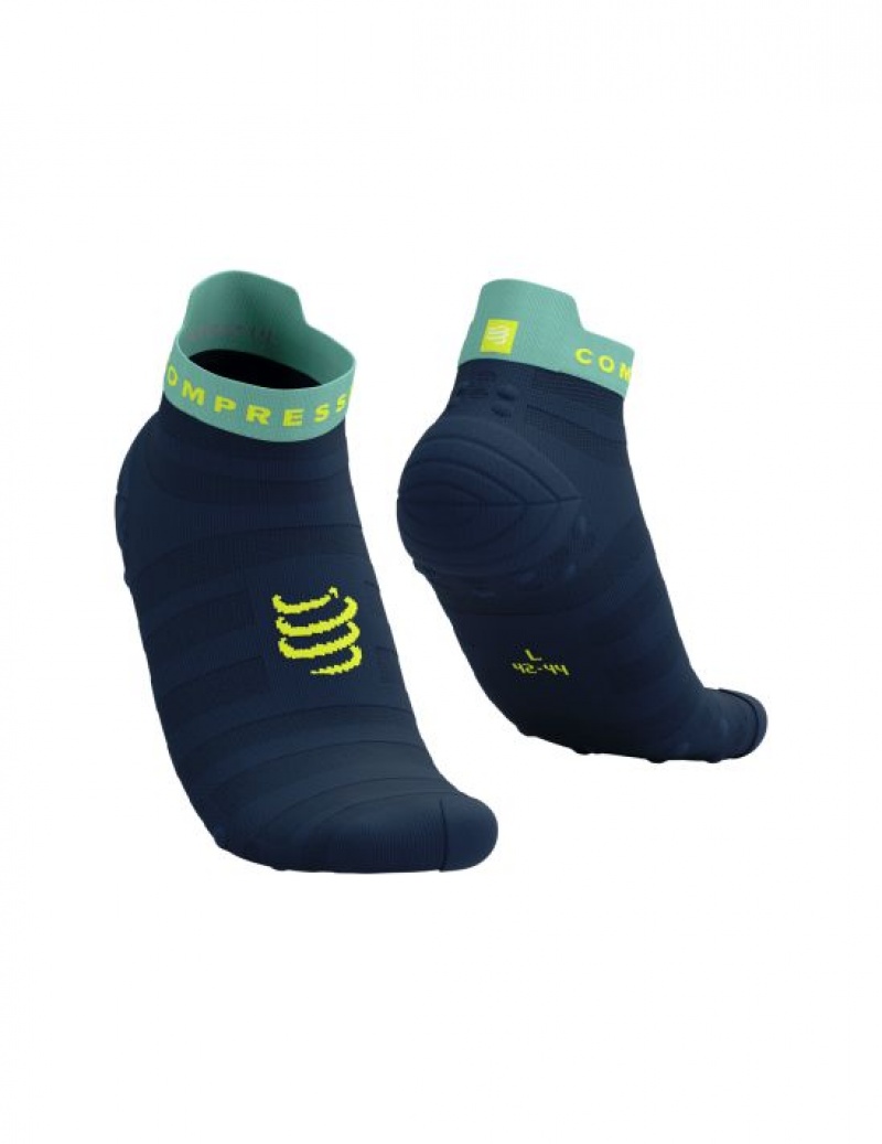 καλτσες για τρεξιμο ανδρικα Compressport Pro αγωνιστικα Socks v4.0 Ultralight Run Low μπλε | PXYHC-3160