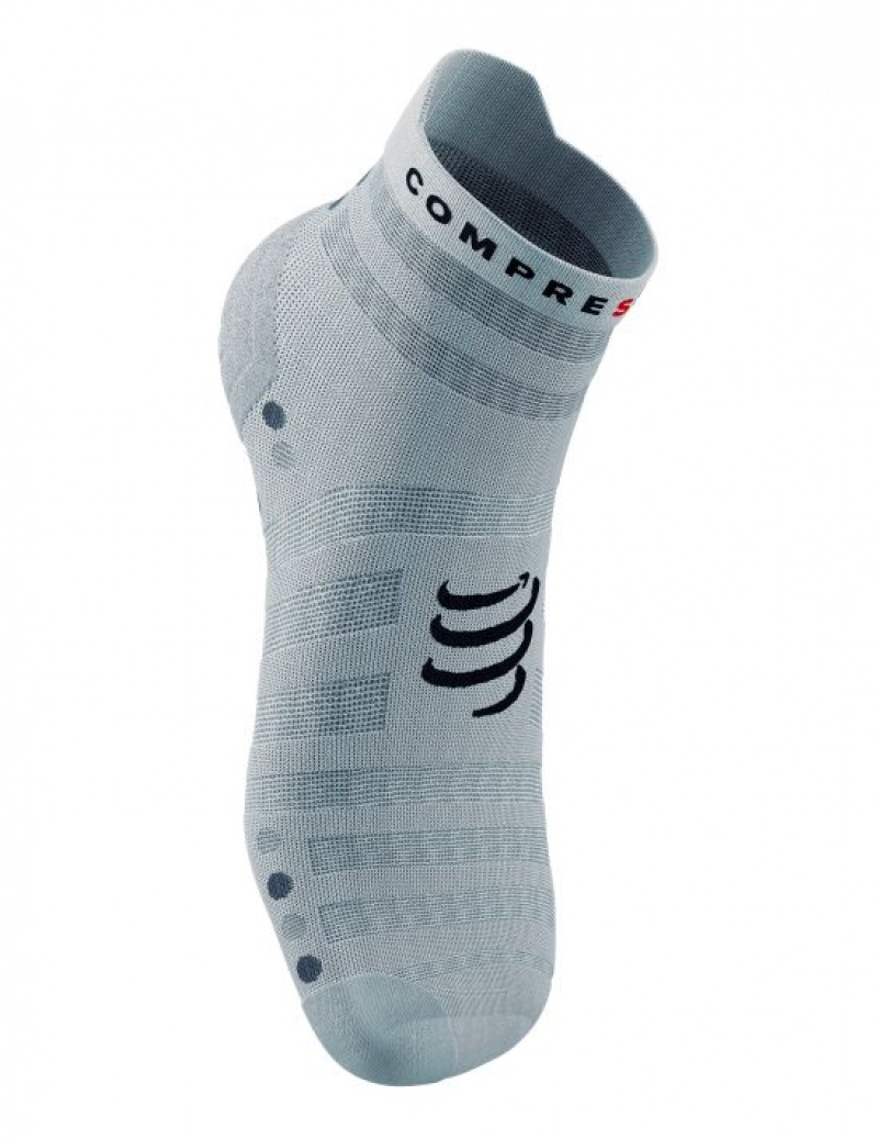 καλτσες για τρεξιμο ανδρικα Compressport Pro αγωνιστικα Socks v4.0 Ultralight Run Low ασπρα | SIAHX-2649