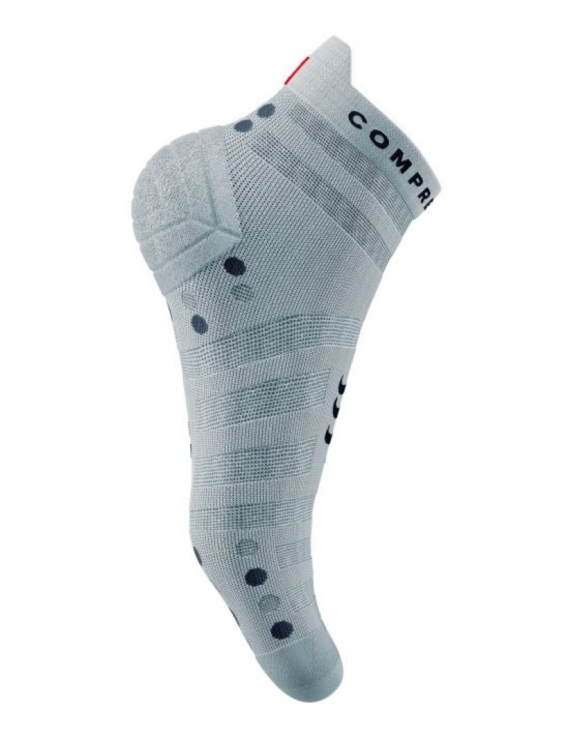 καλτσες για τρεξιμο ανδρικα Compressport Pro αγωνιστικα Socks v4.0 Ultralight Run Low ασπρα | SIAHX-2649