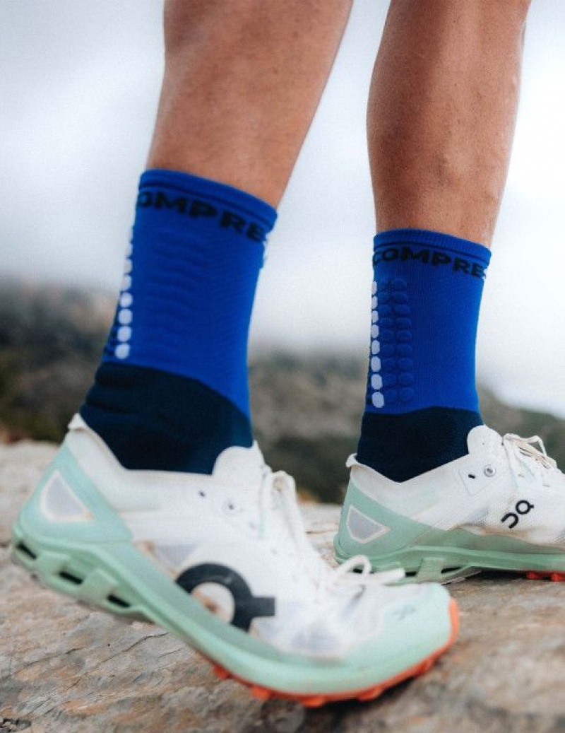 καλτσες για τρεξιμο ανδρικα Compressport Ultra Trail Socks V2.0 μπλε | YXEVS-0952