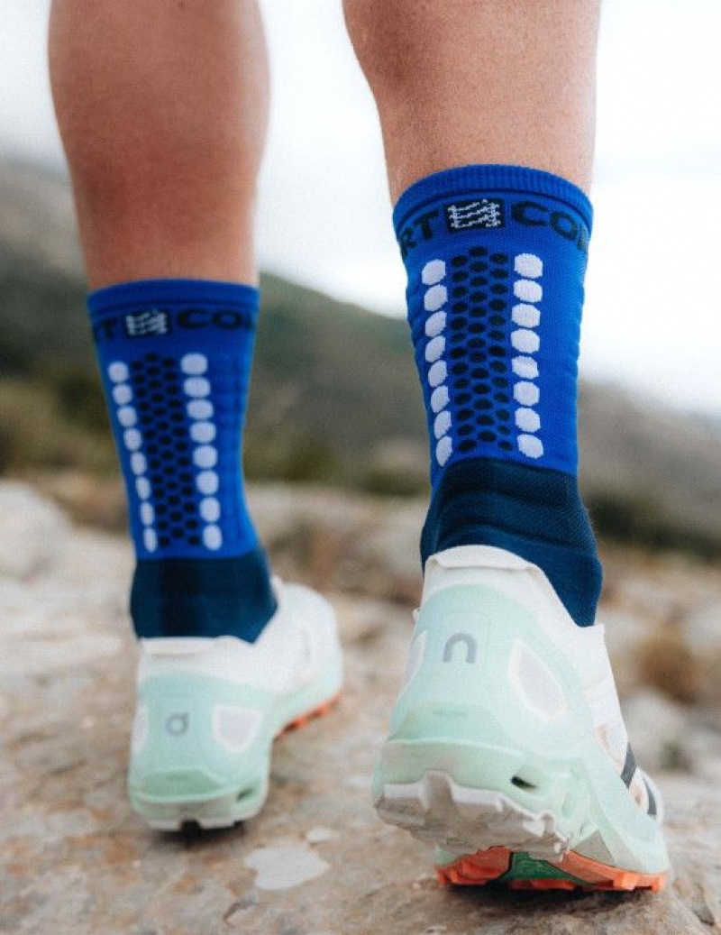 καλτσες για τρεξιμο ανδρικα Compressport Ultra Trail Socks V2.0 μπλε | YXEVS-0952