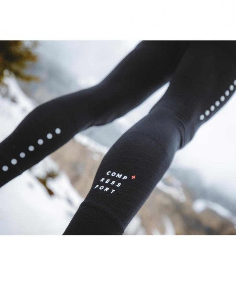 καλσόν για τρέξιμο ανδρικα Compressport Χειμερινά Trail Under Control Full Tights M μαυρα | DYXPB-7985